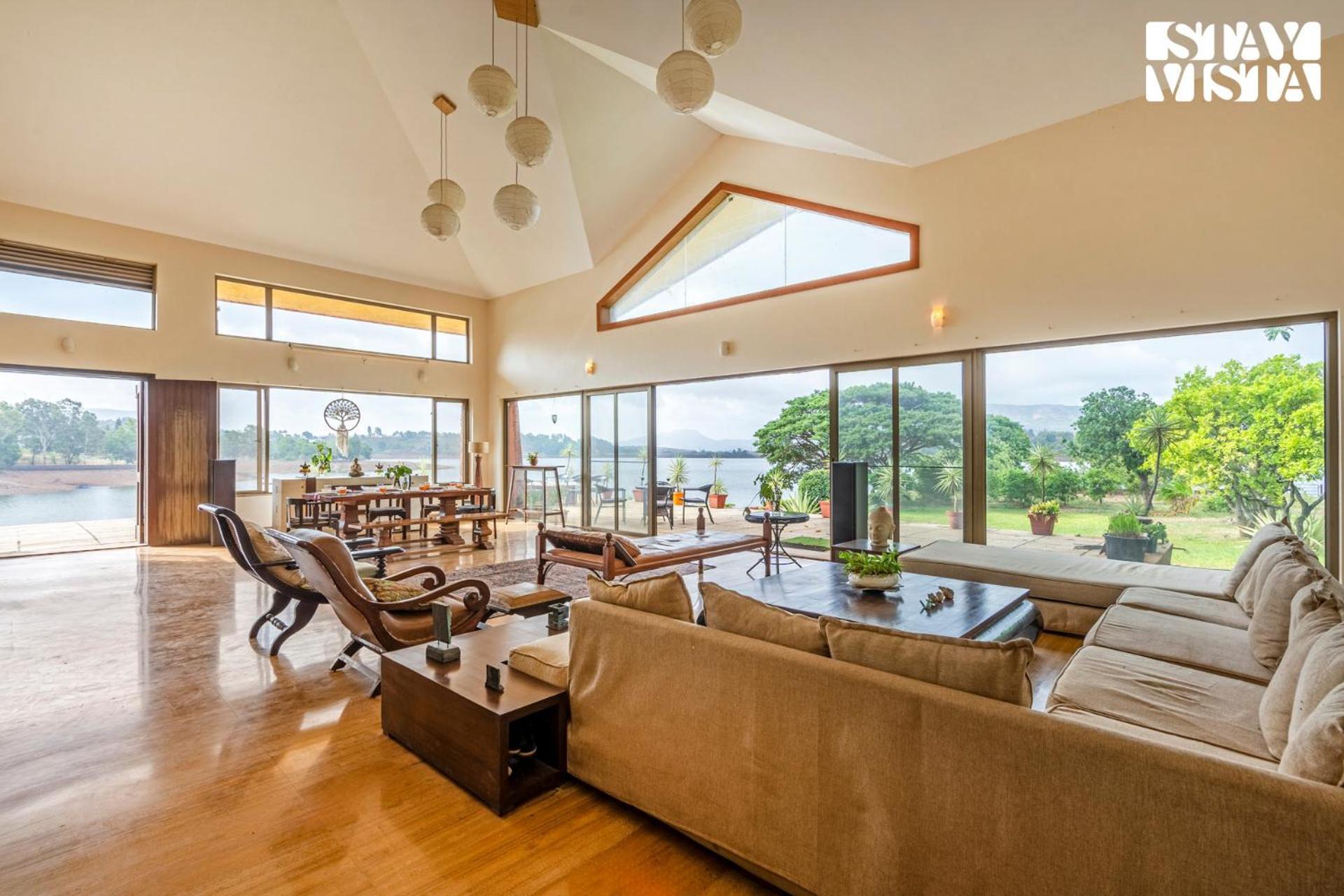 Stayvista At Three Shores With Lake View & Alfresco Dining Khamshet Buitenkant foto